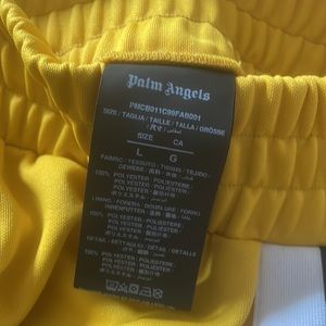 PALM ANGELS TRACK SHORTS YELLOW SIZE LARGE